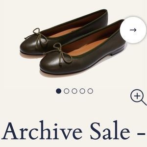 Margaux Demi Flat in Olive Nappa - Never Worn